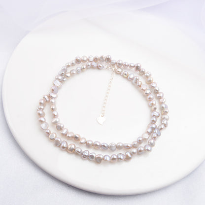 Collier ras du cou en perles en argent