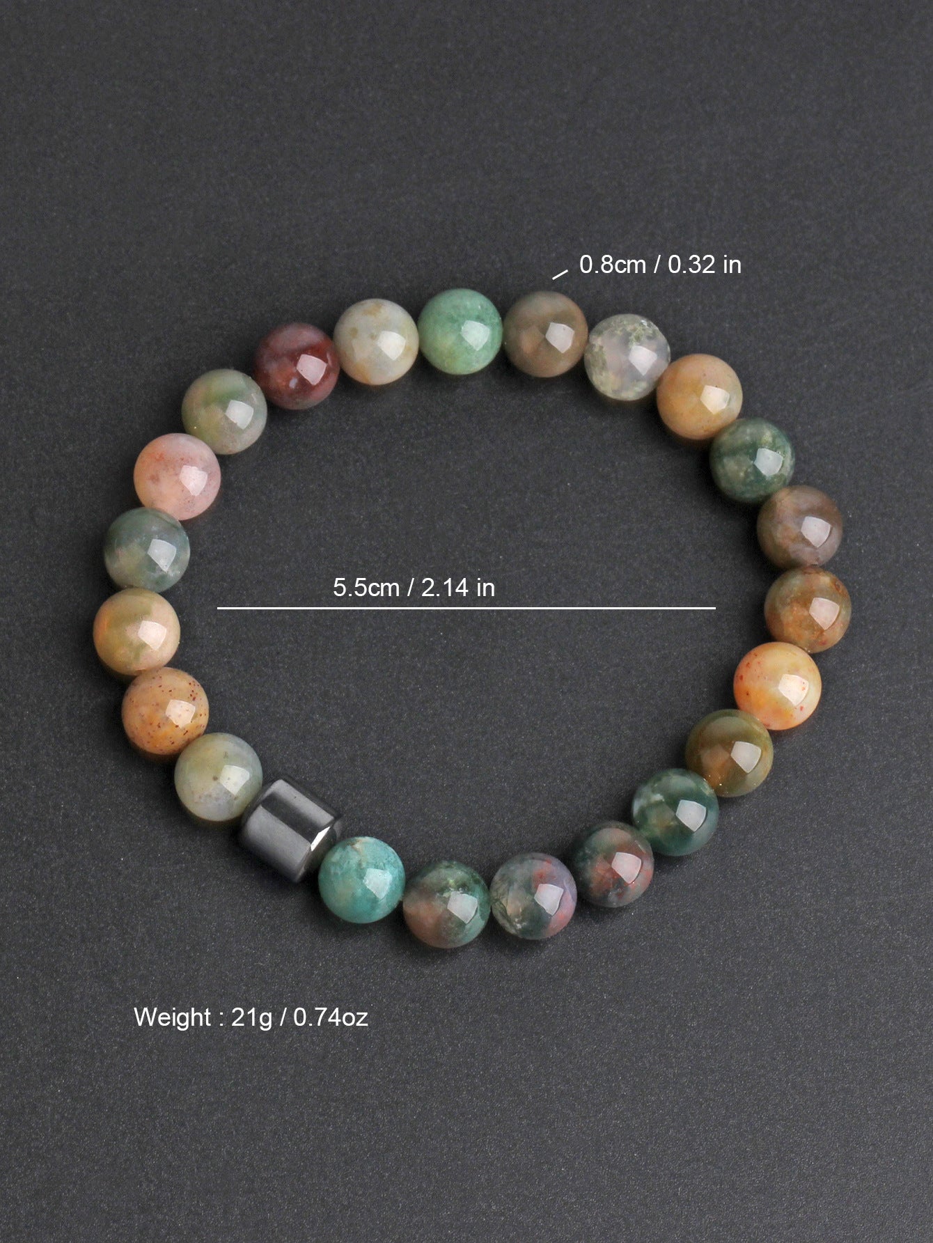 Bracelet œil de tigre en pierre noire
