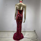Robe tube à paillettes, robe de soirée, de banquet, costume de scène pour passer la serpillière