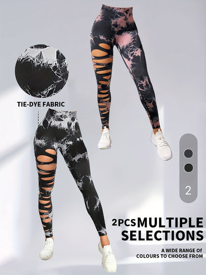 Paquet de 2leggings taille haute élastique pour femme.