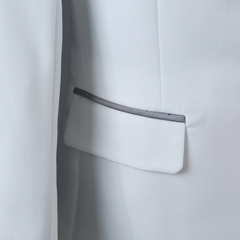 Costume de performance pour homme, costume à manches longues, costume de chanteur de scène, robe de photographie noire platine argentée