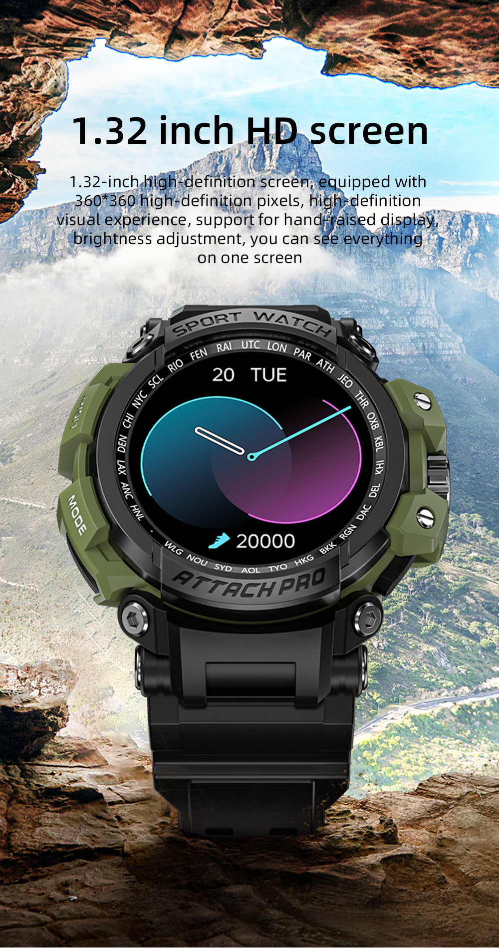 Montre connectée de sport extérieur appel Bluetooth