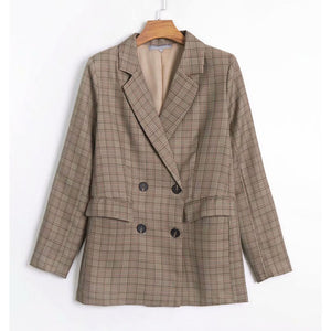 Manteau à carreaux pour femme