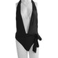 Maillot de bain décolleté une pièce sexy à bretelles pour femme,