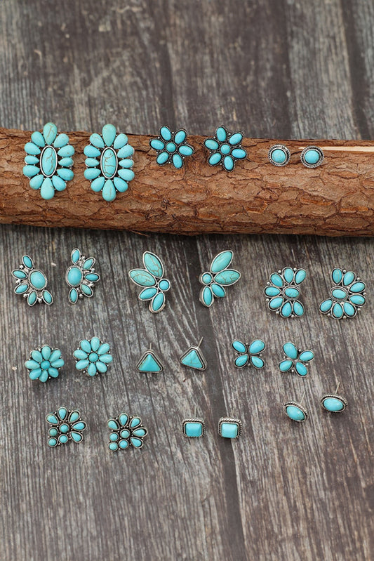 Boucles d'oreilles Boho avec incrustation de turquoise