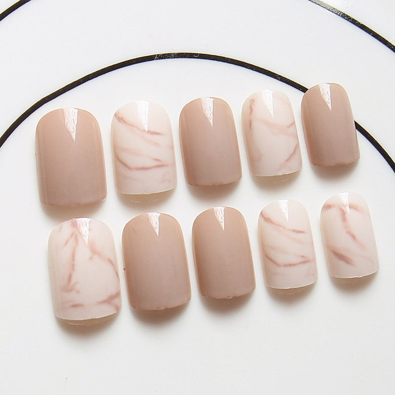 Faux ongles tachetés kaki clair