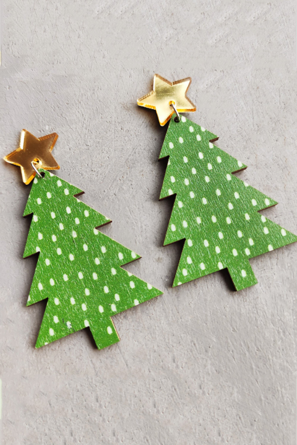 Boucles d'oreilles de Noël à pois verts