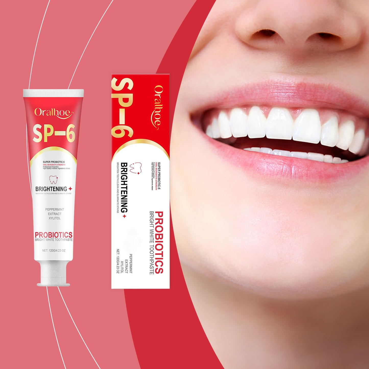 Dentifrice probiotique ORALHOE – Hygiène, fraîcheur et soin des dents.