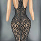 Robe diamant noir sur fond noir, costume de chanteuse de discothèque, costume de scène