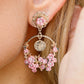 Boucle d'oreille goutte d'eau rose Boho Flower Vintage