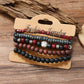 Bracelet de perles de bois multicouches