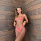 Maillot de bain pour femmes Bikini plissé de couleur unie