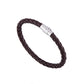 Bracelet tissé en cuir clouté