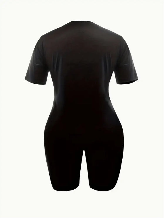 Ensemble deux pièces pour femmes comprenant un t-shirt imprimé élégant et un short décontracté