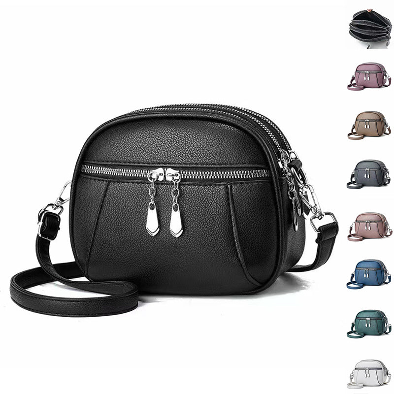 Petit sac à bandoulière rond multi-poches à la mode pour femmes