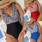 Maillot de bain une pièce à larges bretelles de style français pour femmes