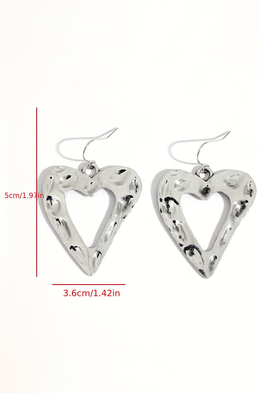 Boucles d'oreilles pendantes en forme de cœur creusé de la Saint-Valentin blanche