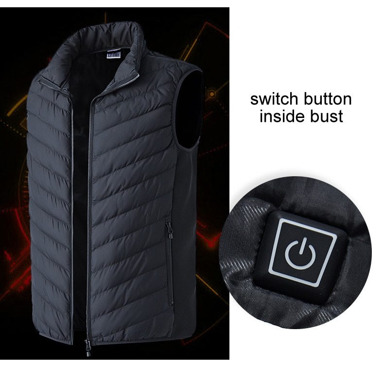 Gilet Hommes USB Chauffage Sans Manches