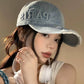 Casquette de baseball en denim délavé avec trou à visière pour baseball