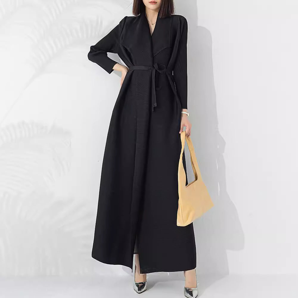 Trench-coat long gracieux et à la mode pour femme