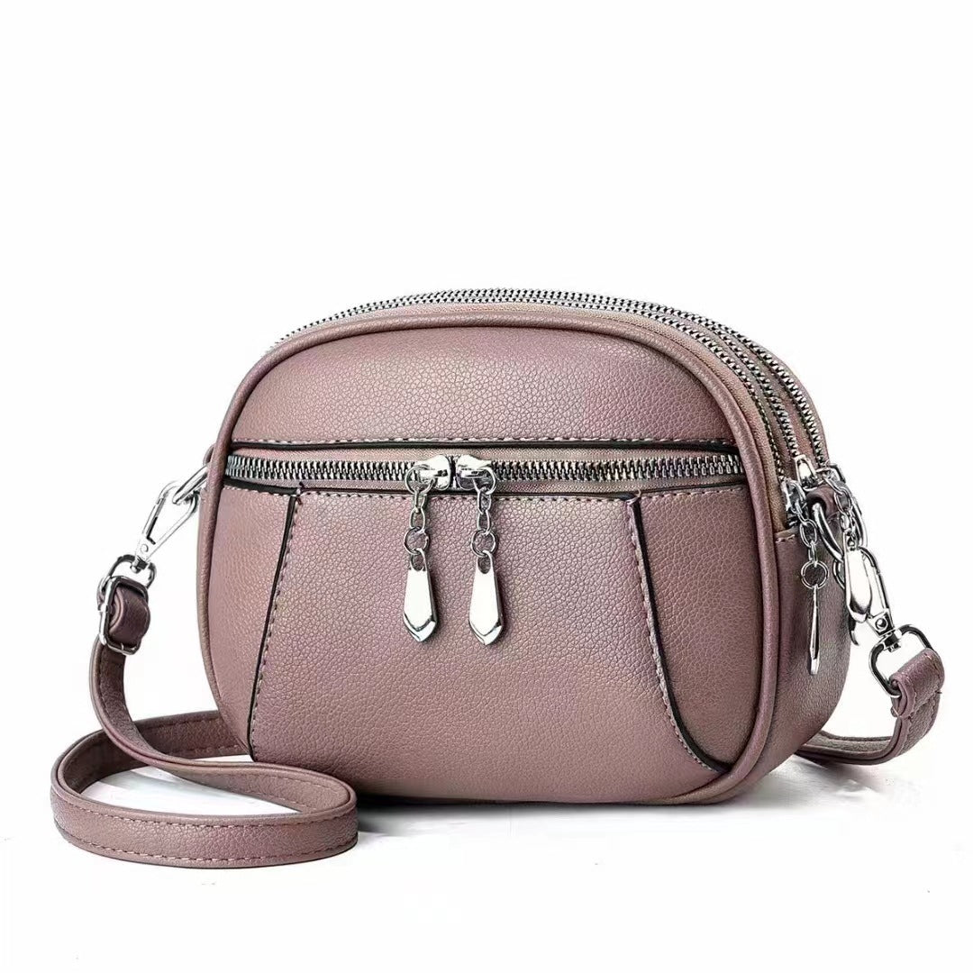 Petit sac à bandoulière rond multi-poches à la mode pour femmes