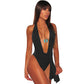 Maillot de bain décolleté une pièce sexy à bretelles pour femme,