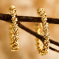 Boucles d'oreilles vintage texturées en or