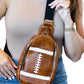 Mini sac Crossbody Rugby en cuir PU marron