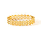 Bracelet nid d'abeille en acier titane ne s'altère pas,en plaqué or 18K