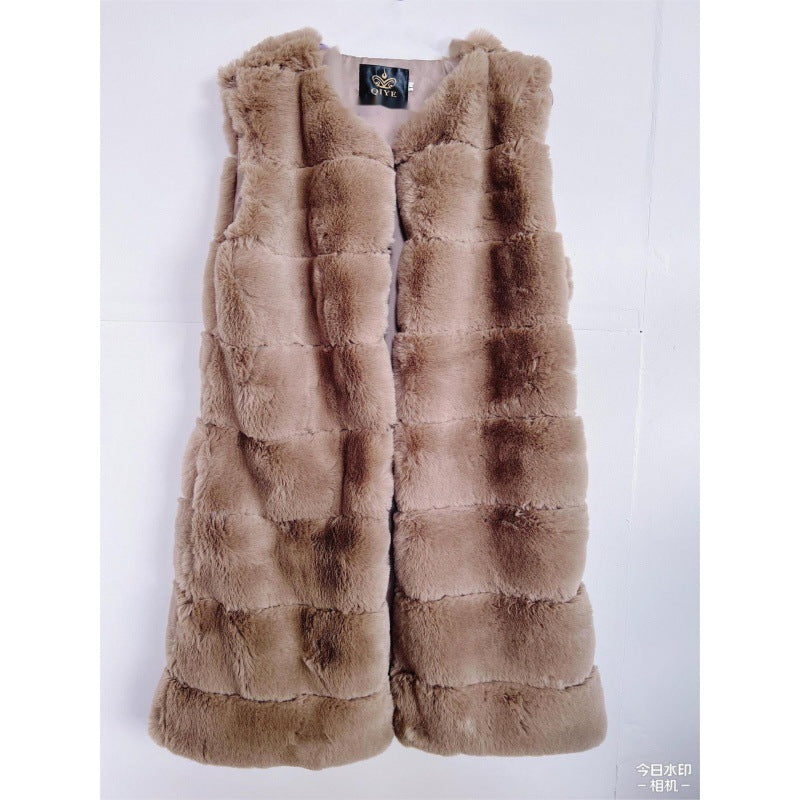 Gilet long en fourrure, manteau rembourré en coton