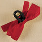 Barrette à cheveux avec ruban décoratif de couleur unie noire