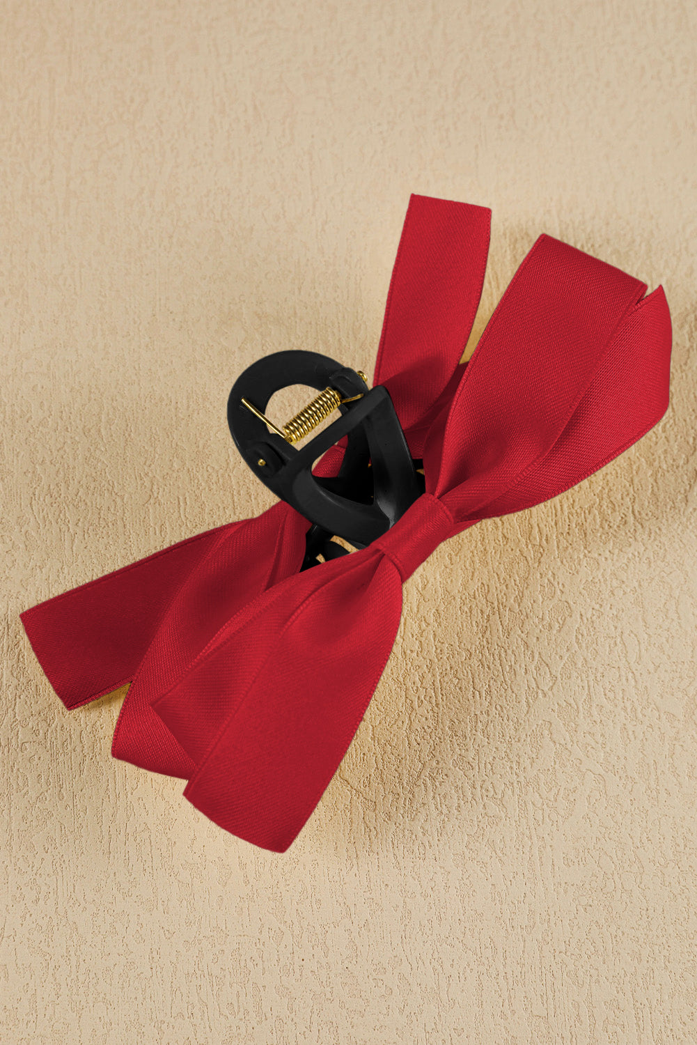 Barrette à cheveux avec ruban décoratif de couleur unie noire