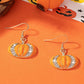 Boucles d'oreilles à crochets en strass citrouille Halloween orange