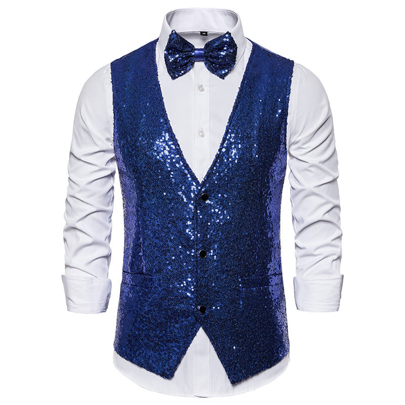 Gilet à paillettes pour costume de scène pour homme