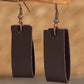 Pendants d'oreilles en cuir PU marron foncé