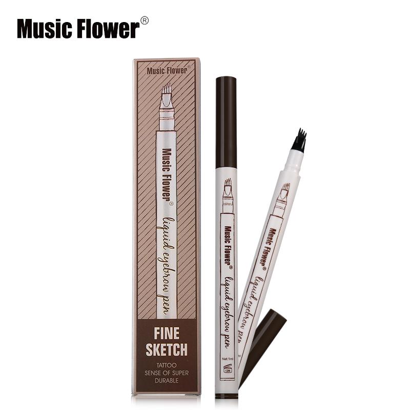 Stylo sourcils liquide Music Flower – 3 couleurs, waterproof, tatouage longue durée.