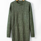 Robe chasuble à épaulettes en maille torsadée vert brumeux