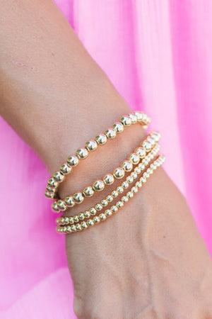 Set de 4 bracelets en perles minimalistes en or