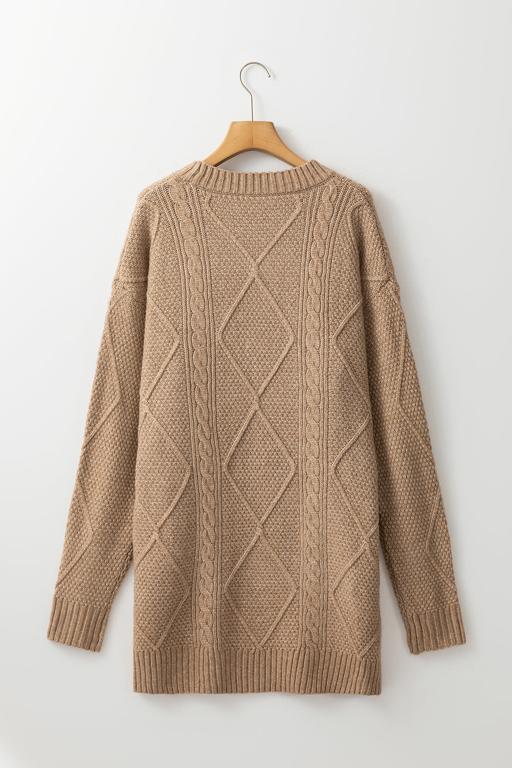 Robe chasuble à épaulettes en maille torsadée vert brumeux