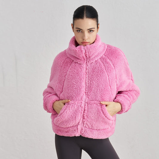 Veste de sport chaude en peluche pour femme