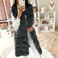 Gilet long en fourrure, manteau rembourré en coton