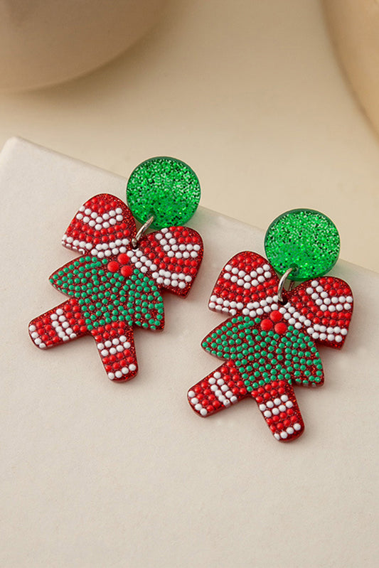 Boucles d'oreilles en acrylique Père Noël vert vif