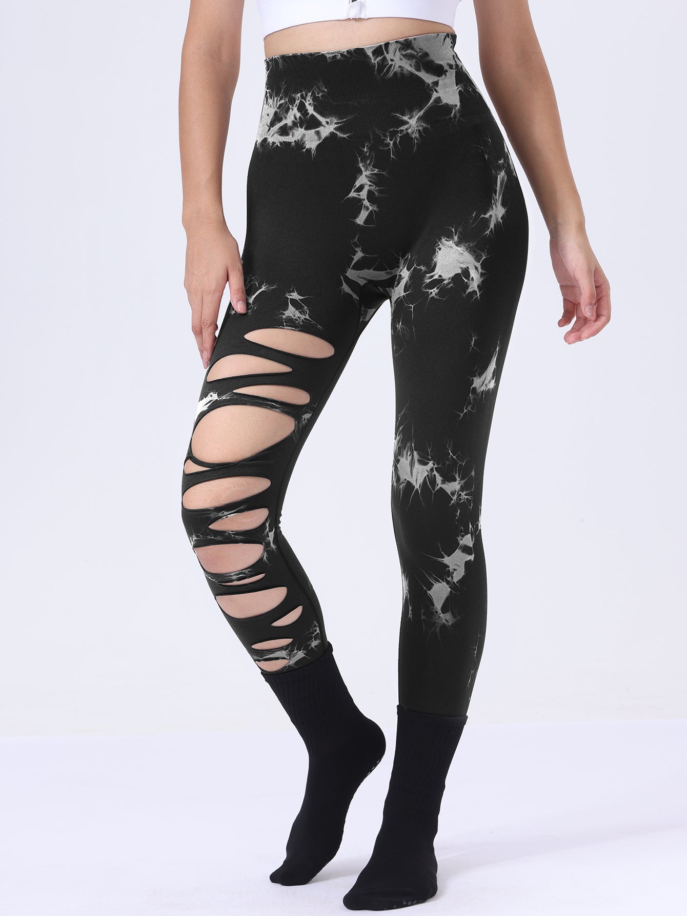 Paquet de 2leggings taille haute élastique pour femme.