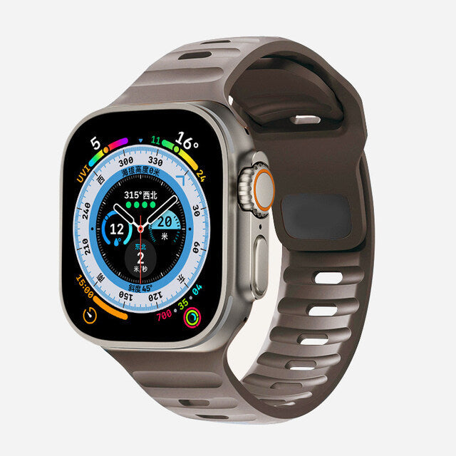 Montre connectée ultra watch band Iwatch9 bouton pression de couleur unie