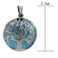 Collier à pendentifs en cristal bleu Boho Tree of Life