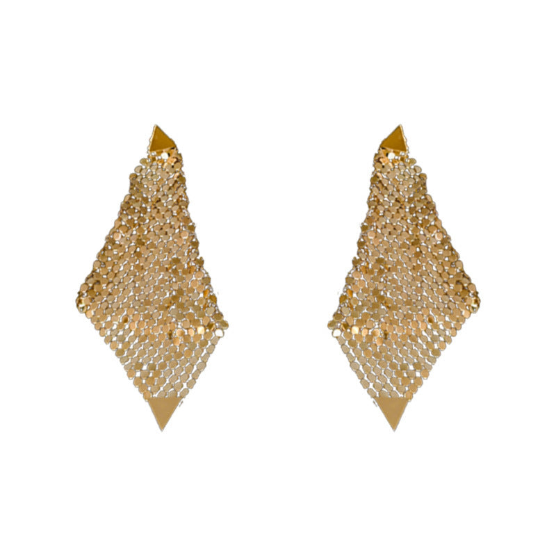 Boucles d'oreilles irrégulières à paillettes triangulaires en argent