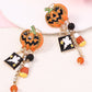 Boucles d'oreilles en strass orange Halloween Citrouille Fantôme Tassel