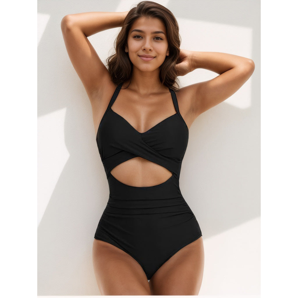 Maillot 1 Pièce Femme – Gainant, Uni & Découpe Tendance