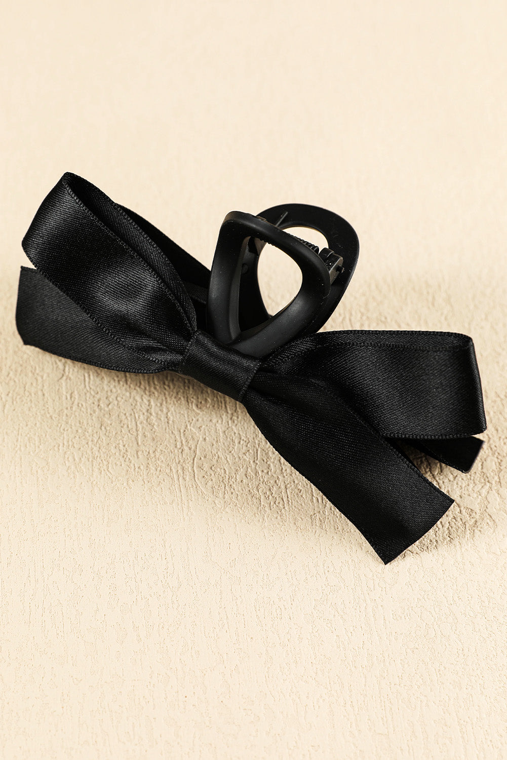 Barrette à cheveux avec ruban décoratif de couleur unie noire