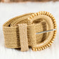 Ceinture décorative en cuir tressé camel